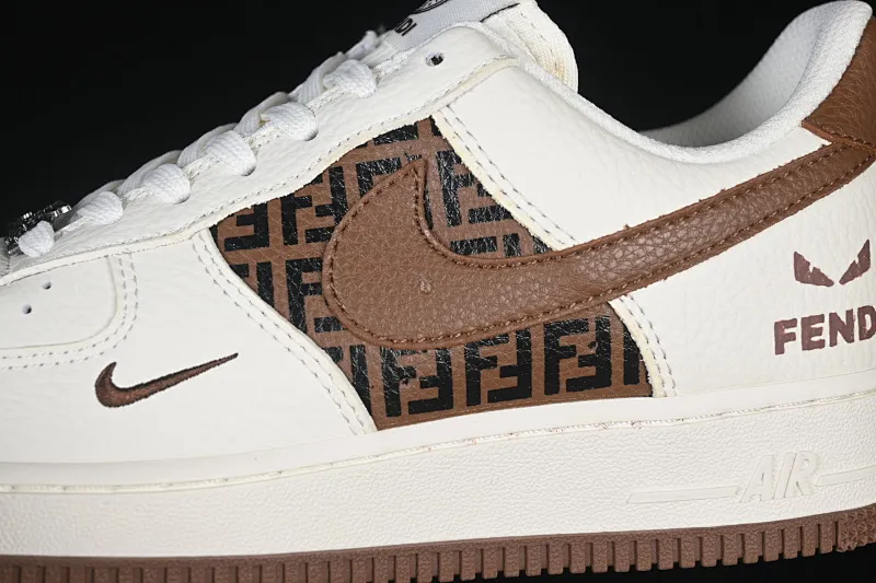 All categories Nk Air Force 1 Air Force series Nk Air Force 1 Low Air Force low top Nike Air Force 1'07 Low Fendi co-branded retro white and brown Air Force 1 low top casual sneakers XY9025-017